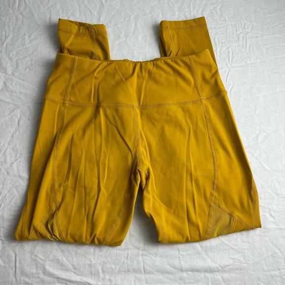 ZYIA Active Mustard Yellow Mesh Alive Mid Rise 7/8 24” Cropped Leggings Size 4 - Picture 2 of 6